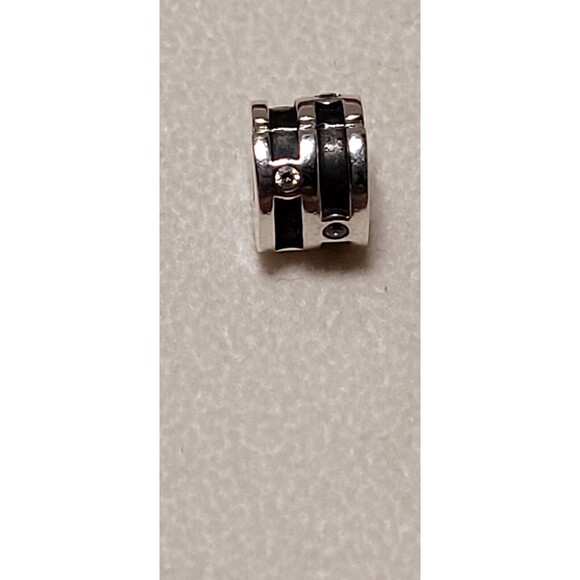 Retired Pandora Sterling Silver Sparkling Abstract Clip 790291CZ - Picture 2 of 7